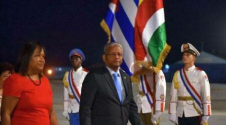 En Cuba presidente de la República de Seychelles, Wavel Ramkalawan